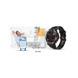 Smartwatch VELTORI VT140-1 Czarny Pasek Silikonowy