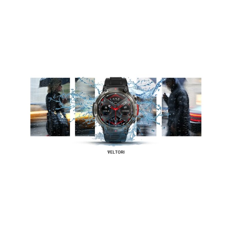 Smartwatch VELTORI VT140-1 Czarny Pasek Silikonowy