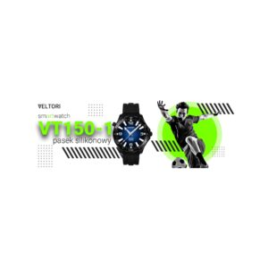 Smartwatch VELTORI VT150-1 Czarny Pasek Silikonowy + Czarna Bransoleta