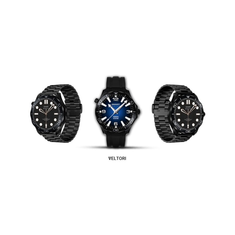 Smartwatch VELTORI VT150-1 Czarny Pasek Silikonowy + Czarna Bransoleta