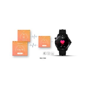 Smartwatch VELTORI VT150-1 Czarny Pasek Silikonowy + Czarna Bransoleta