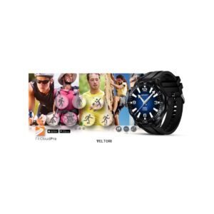 Smartwatch VELTORI VT150-1 Czarny Pasek Silikonowy + Czarna Bransoleta