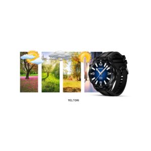 Smartwatch VELTORI VT150-1 Czarny Pasek Silikonowy + Czarna Bransoleta