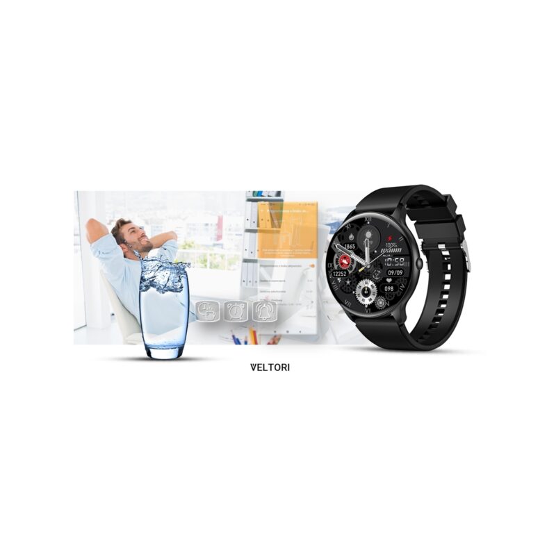Smartwatch VELTORI VT160-1 Czarny Pasek Silikonowy