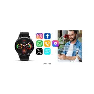 Smartwatch VELTORI VT160-1 Czarny Pasek Silikonowy
