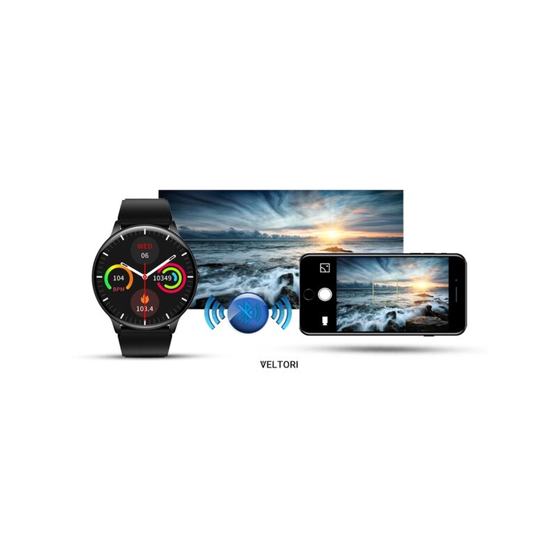 Smartwatch VELTORI VT160-1 Czarny Pasek Silikonowy