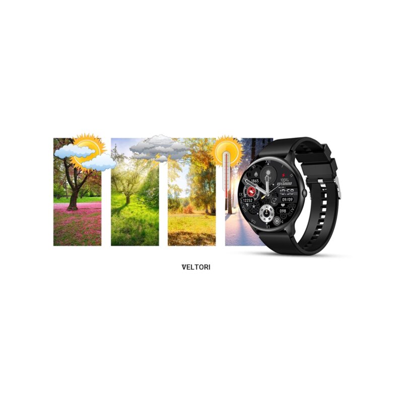 Smartwatch VELTORI VT160-1 Czarny Pasek Silikonowy