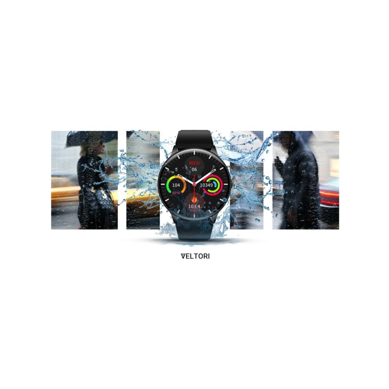 Smartwatch VELTORI VT160-1 Czarny Pasek Silikonowy