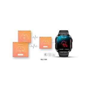 Smartwatch VELTORI VT200-1 Czarny Pasek Silikonowy