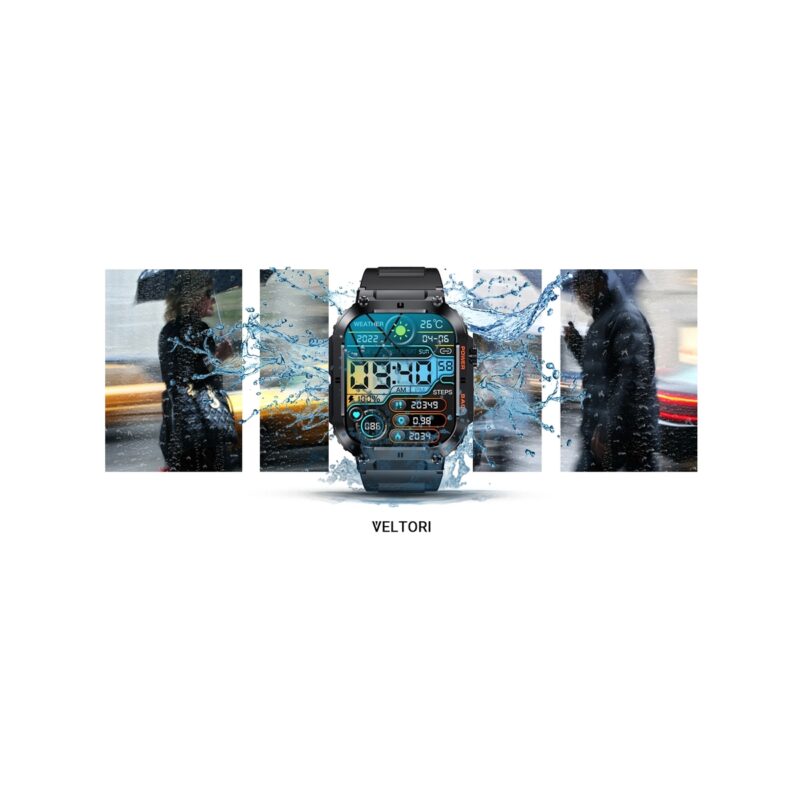 Smartwatch VELTORI VT200-1 Czarny Pasek Silikonowy