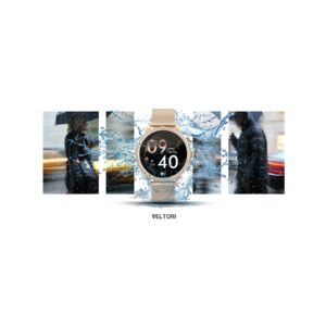 77_33_93_max Smartwatch Damski VELTORI VT310-1 Złota Bransoleta + Różowy Pasek Silikonowy