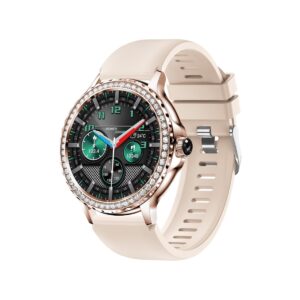 77_34_103_max Smartwatch Damski VELTORI VT320-1 Złota Bransoleta + Różowy Pasek Silikonowy