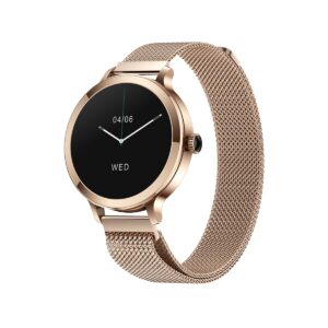 77_35_48_max Smartwatch Damski VELTORI VT340-1 Złota Bransoleta + Różowy Pasek Silikonowy