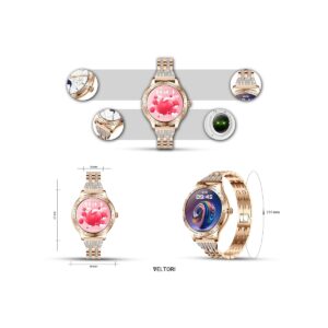Smartwatch Damski VELTORI VT350-1 Bransoleta Różowe Złoto