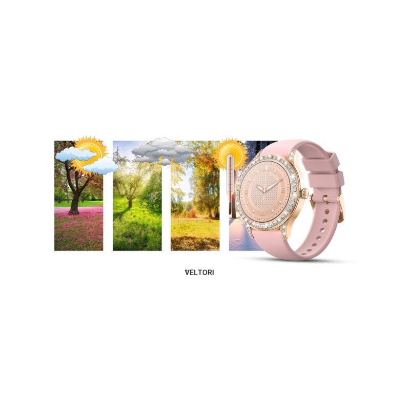 Smartwatch Damski VELTORI VT360-1 Różowy Pasek Silikonowy