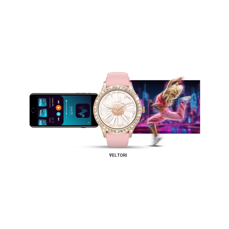 Smartwatch Damski VELTORI VT360-1 Różowy Pasek Silikonowy