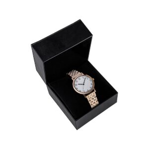 Pudełko na zegarek eko skóra czarno-białe PBES-2