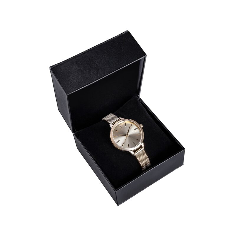 Pudełko na zegarek eko skóra czarno-białe PBES-2