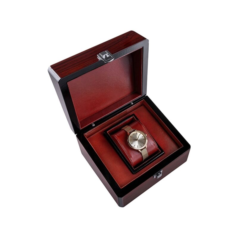 Pudełko na zegarek drewniane mahoń PREMIUM PDR-2