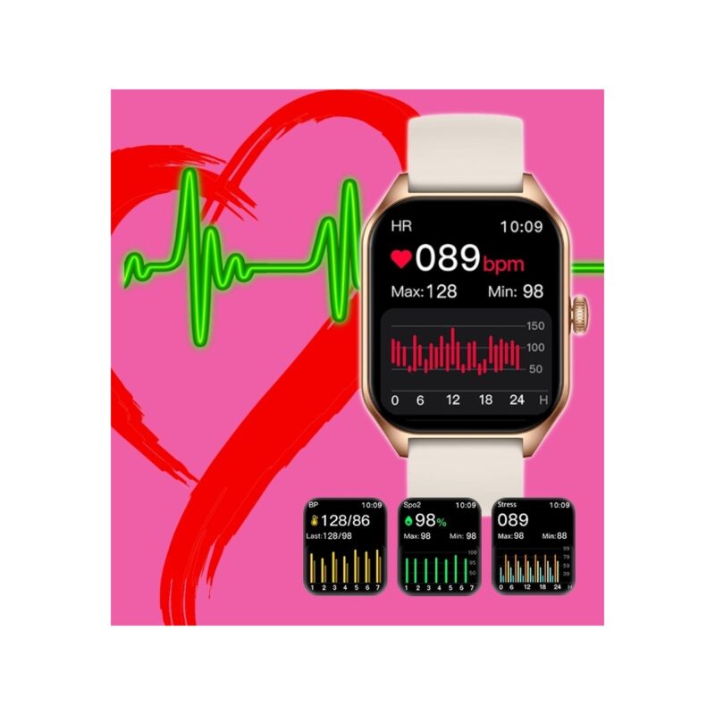 Smartwatch Damski Rubicon RNCF03-5 Różowe złoto Bransoleta + Pasek