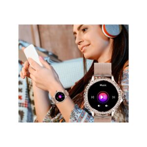 83_63_11_max Smartwatch Damski Rubicon RNCF19-1 Różowe Złoto Bransoleta + Pasek