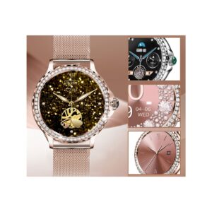 83_63_12_max Smartwatch Damski Rubicon RNCF19-1 Różowe Złoto Bransoleta + Pasek