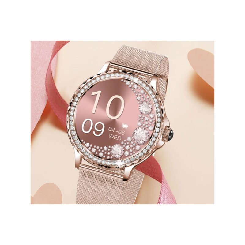 83_63_13_max Smartwatch Damski Rubicon RNCF19-1 Różowe Złoto Bransoleta + Pasek