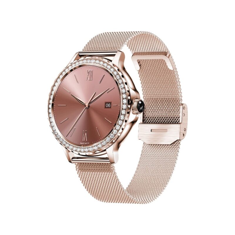 83_63_1_max Smartwatch Damski Rubicon RNCF19-1 Różowe Złoto Bransoleta + Pasek