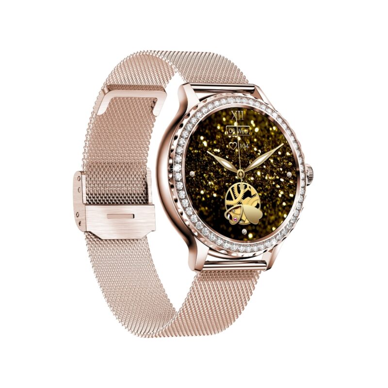 83_63_3_max Smartwatch Damski Rubicon RNCF19-1 Różowe Złoto Bransoleta + Pasek