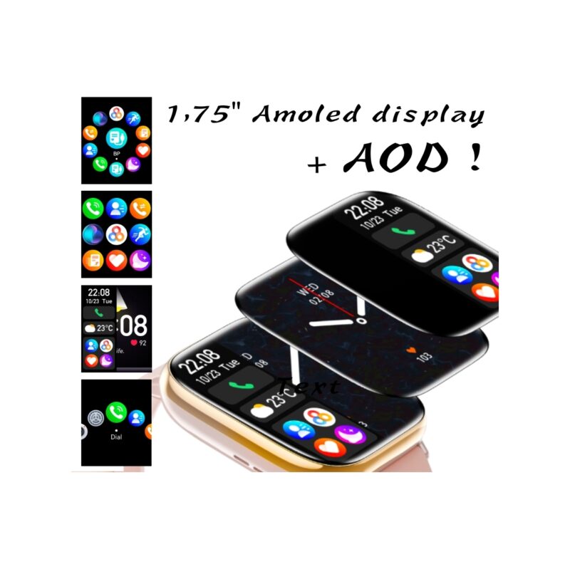 Smartwatch Damski Rubicon RNCF31 ROSE GOLD Bransoleta + 2 Paski