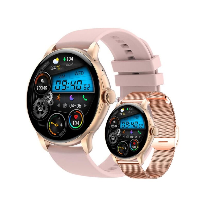 Smartwatch Damski Rubicon RNCF35 ROSE GOLD Bransoleta + Pasek Pink