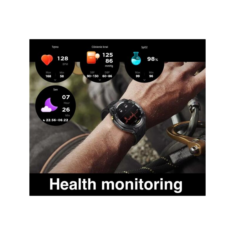 Smartwatch Męski Rubicon RNCF37-1 GPS BLACK