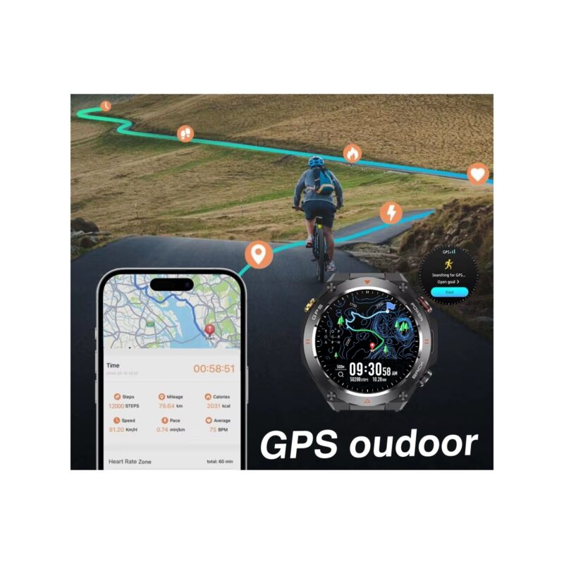 Smartwatch Męski Rubicon RNCF37-1 GPS BLACK