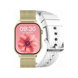 Smartwatch Damski GRAVITY GT15-10 Biały Pasek Silikonowy + Złota Bransoleta