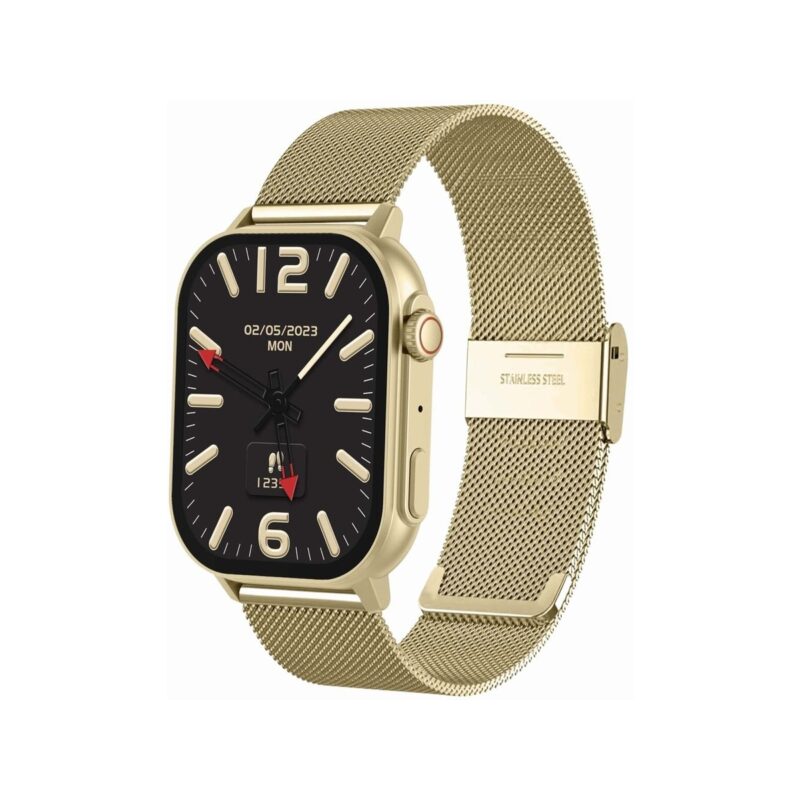 Smartwatch Damski GRAVITY GT15-10 Biały Pasek Silikonowy + Złota Bransoleta