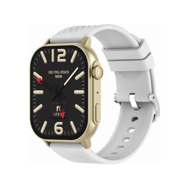 Smartwatch Damski GRAVITY GT15-10 Biały Pasek Silikonowy + Złota Bransoleta