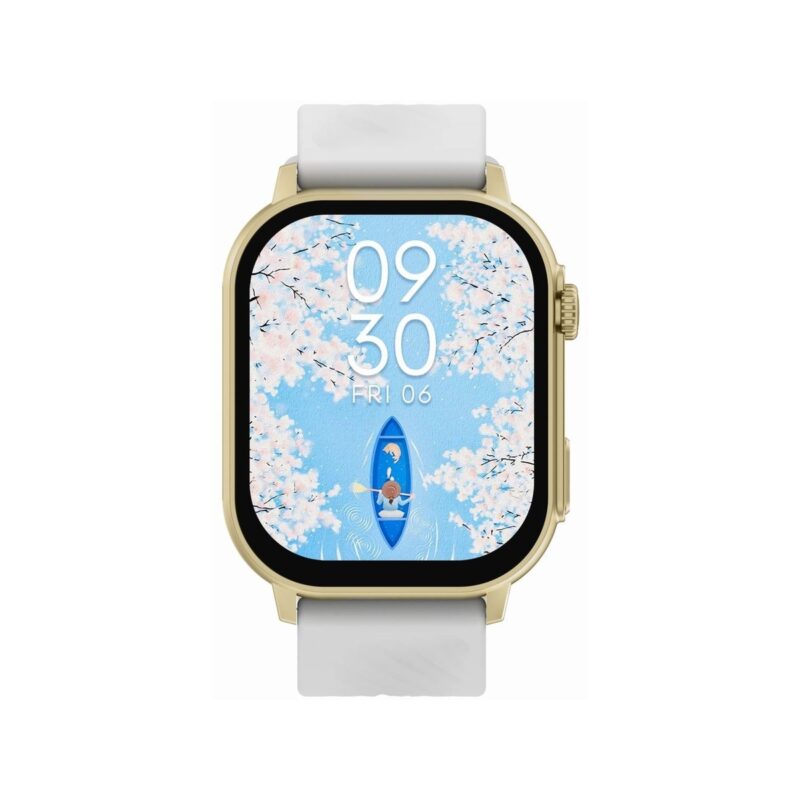 Smartwatch Damski GRAVITY GT15-10 Biały Pasek Silikonowy + Złota Bransoleta