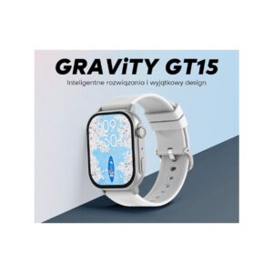 Smartwatch Damski GRAVITY GT15-11 Granatowy Pasek Silikonowy + Złota Bransoleta
