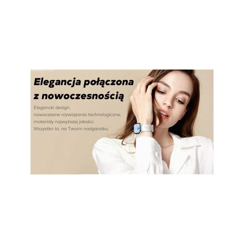 Smartwatch Damski GRAVITY GT15-12 Granatowy Pasek Silikonowy + Czarna Bransoleta