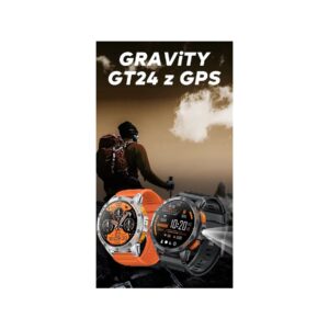 Smartwatch Męski GRAVITY GPS GT24-1 Czarny Pasek Silikonowy + Granatowy Pasek Silikonowy