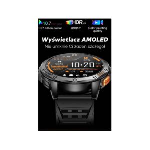 Smartwatch Męski GRAVITY GPS GT24-1 Czarny Pasek Silikonowy + Granatowy Pasek Silikonowy