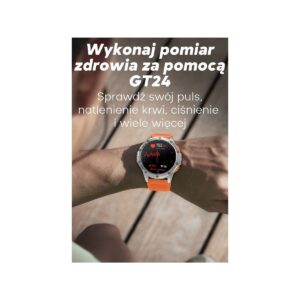 Smartwatch Męski GRAVITY GPS GT24-2 Czarny Pasek Silikonowy + Biały Pasek Silikonowy