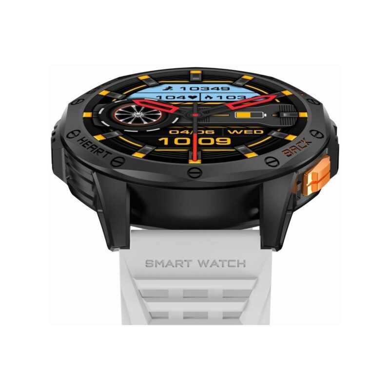 Smartwatch Męski GRAVITY GPS GT24-2 Czarny Pasek Silikonowy + Biały Pasek Silikonowy