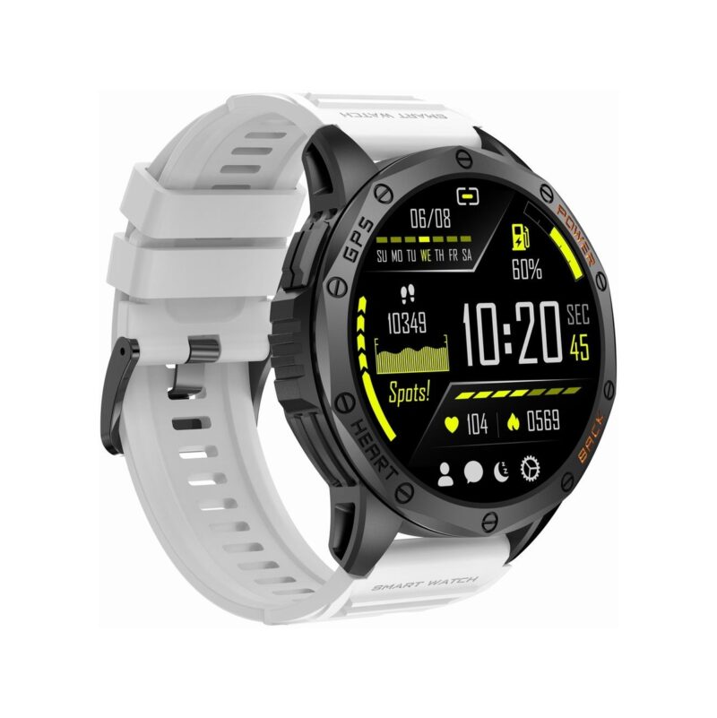 Smartwatch Męski GRAVITY GPS GT24-2 Czarny Pasek Silikonowy + Biały Pasek Silikonowy