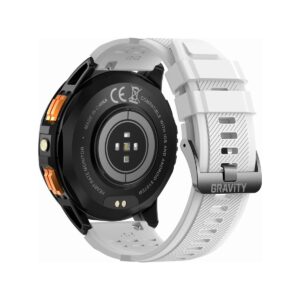 Smartwatch Męski GRAVITY GPS GT24-2 Czarny Pasek Silikonowy + Biały Pasek Silikonowy
