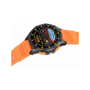 Smartwatch Męski GRAVITY GPS GT24-3 Czarny Pasek Silikonowy + Pomarańczowy Pasek Silikonowy