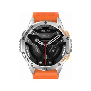 Smartwatch Męski GRAVITY GPS GT24-4 Czarny Pasek Silikonowy + Pomarańczowy Pasek Silikonowy