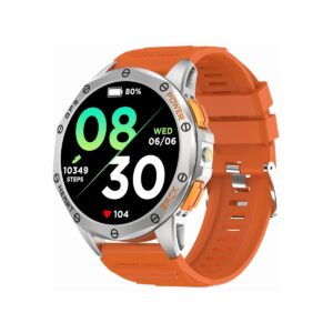 Smartwatch Męski GRAVITY GPS GT24-4 Czarny Pasek Silikonowy + Pomarańczowy Pasek Silikonowy