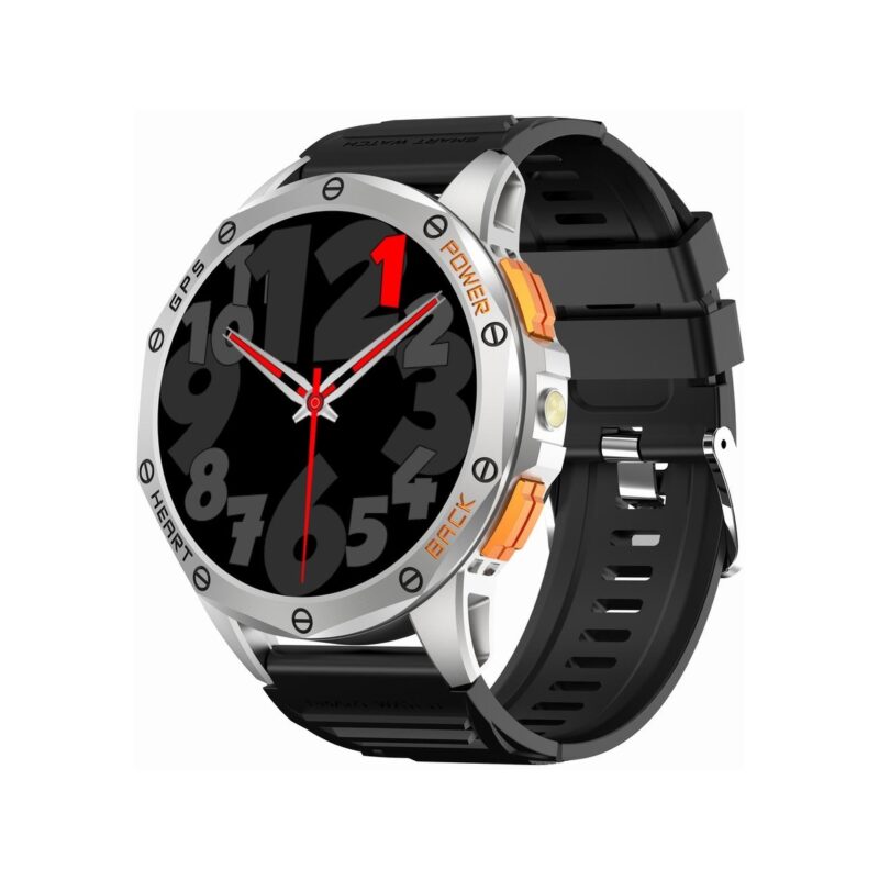 Smartwatch Męski GRAVITY GPS GT24-4 Czarny Pasek Silikonowy + Pomarańczowy Pasek Silikonowy
