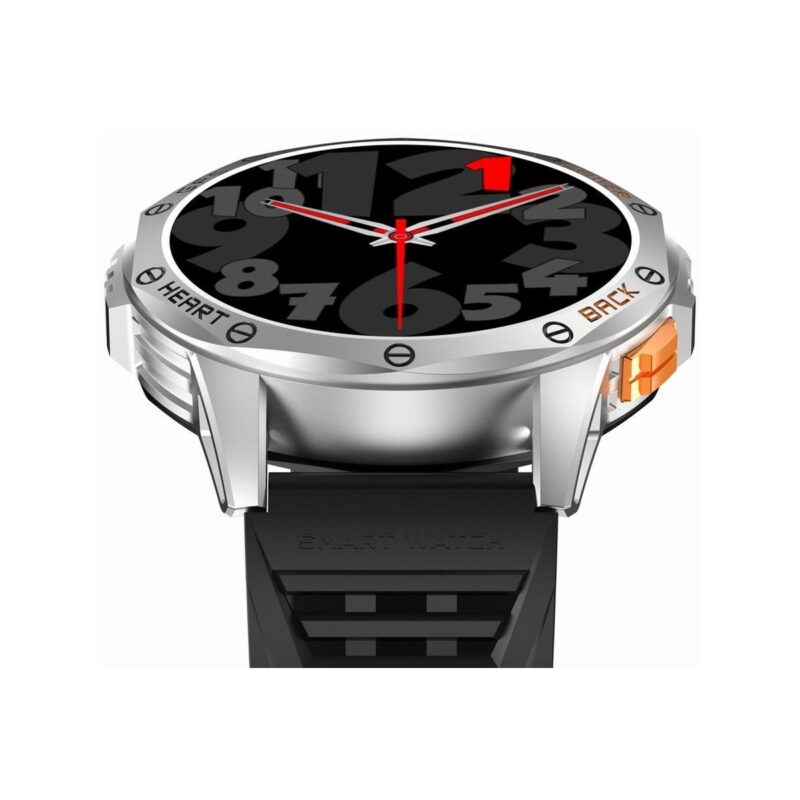 Smartwatch Męski GRAVITY GPS GT24-4 Czarny Pasek Silikonowy + Pomarańczowy Pasek Silikonowy